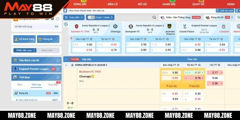 K-Sports - Sảnh cá cược thể thao siêu hấp dẫn tại MAY88 1 Giới thiệu đôi nét về K-Sports
